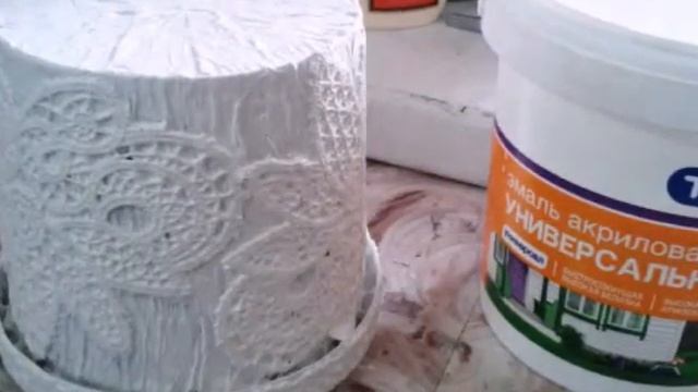 Цветочный горшок. Декор кружевом. Diy. смотреть онлайн