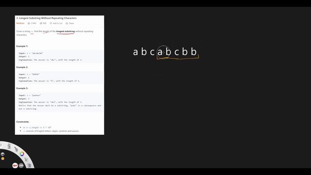 Leetcode 3 - Longest Substring Without Repeating Characters - Coding Interview смотреть онлайн