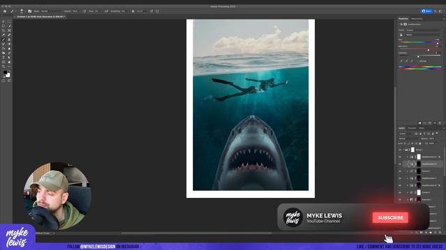 I’m Recreating the Famous JAWS Poster in Photoshop! смотреть онлайн