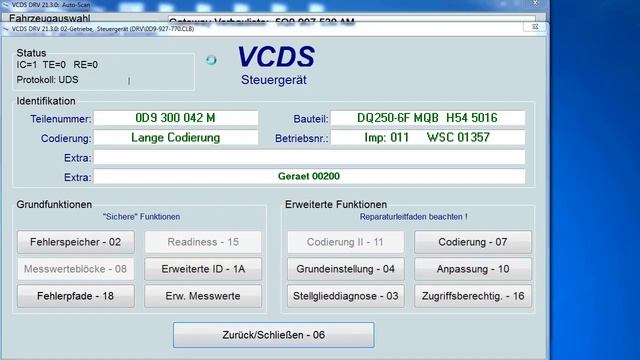 DSG P1701 Golf 7 DQ250 | VCDS Diagnose смотреть онлайн