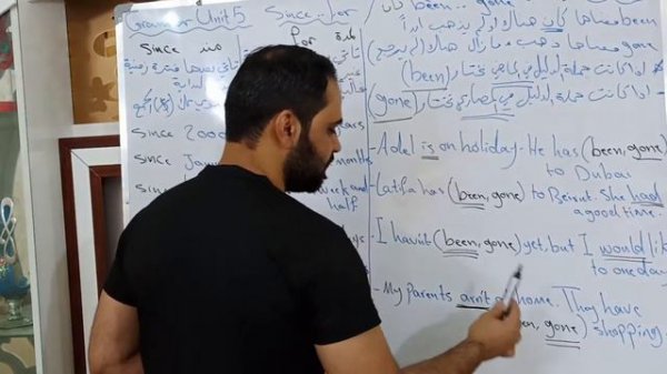 محاضرة 3 الوحدة 5. since,for. been, gone. past simple, present perfect simple الماضي و المضارع التا