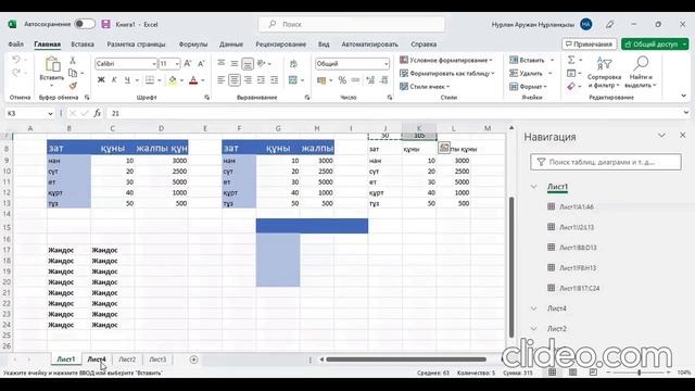 MS Excel – 3–сабақ Көшіру және қою түрлері/MS Excel — копировать и вставлять смотреть онлайн