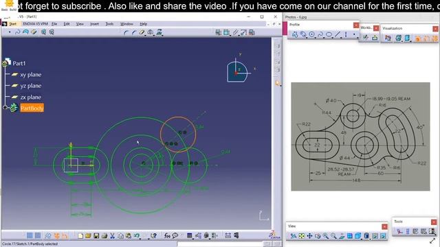 Catia Exercise | Practice | Sketching | 2D sketch | Basic Build | Part 2 | Catia Tutorial | смотреть онлайн
