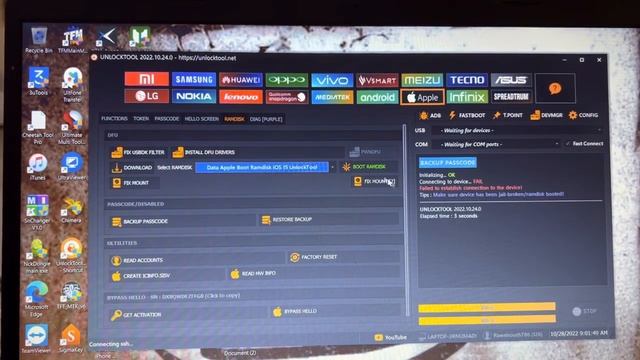 failed to establish connection to the device unlock tool iPhone backup issue solved on unlock tool смотреть онлайн