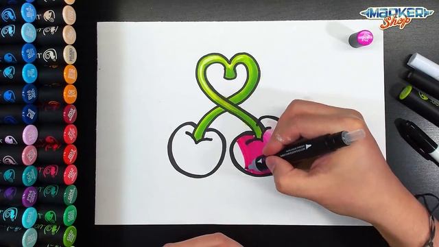 Сочные ВИШЕНКИ рисуем МАРКЕРАМИ Хамелеон смотреть онлайн