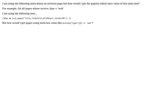 Wordpress: wp list pages using meta box value смотреть онлайн