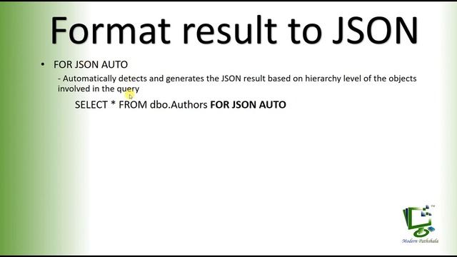 Relational Query result to JSON смотреть онлайн