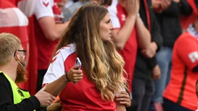 Eriksen Wife Collapse Reactions, Christian Eriksen Wife Sabrina Kvist In Tears Rushed To The Pitch