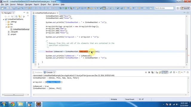 How to remove a group of objects from the LinkedHashSet? | Java Collection Framework смотреть онлайн
