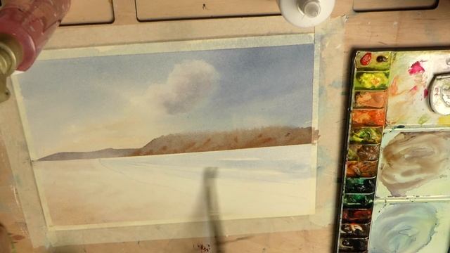 №1 Акварель для начинающих. Как рисовать Пушистое облако. How to paint fluffy cloud смотреть онлайн