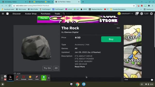Roblox Tall Noob Head and The Rock смотреть онлайн