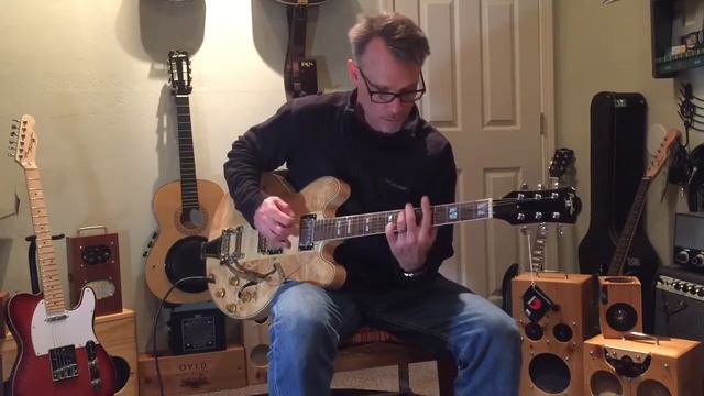 Aiersi Brand Spalted Maple Hollow Body Jazz Guitar AJ336 Sound Demo смотреть онлайн