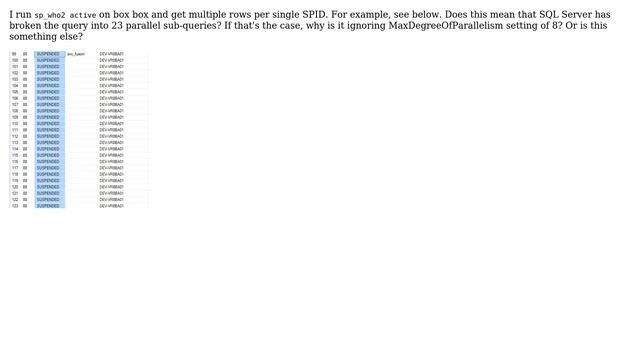 Databases: What does it mean to have many rows for a SPID in sp_who2 смотреть онлайн