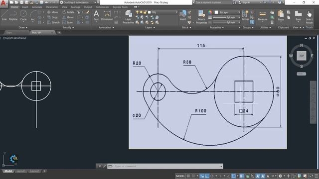 AutoCAD 2d Drawing for Beginners in Hindi / Urdu Practice-16 смотреть онлайн