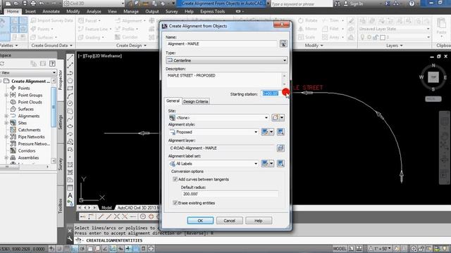 Create Alignment From Objects in AutoCAD Civil 3D смотреть онлайн