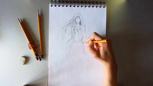 Как нарисовать девушку. Fashion sketch смотреть онлайн