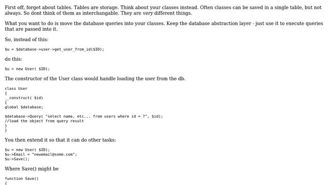 Breaking up a large PHP object used to abstract the database. Best practices? (2 Solutions!!) смотреть онлайн