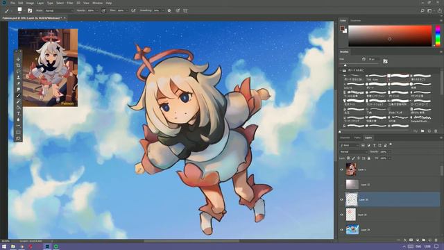 Genshin Impact fanart - Paimon | Speedpaint смотреть онлайн