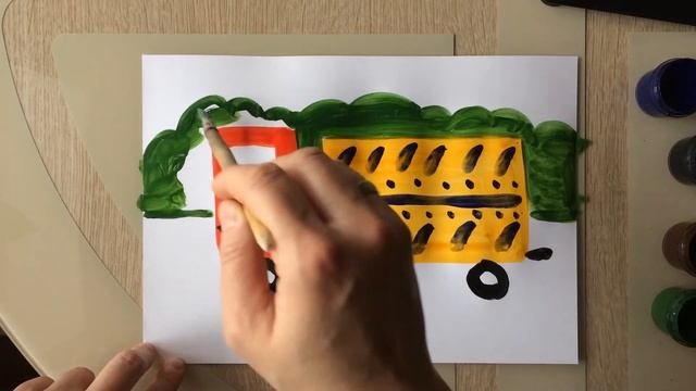 #61. Как нарисовать грузовой автомобиль с детьми 5-6 лет. смотреть онлайн