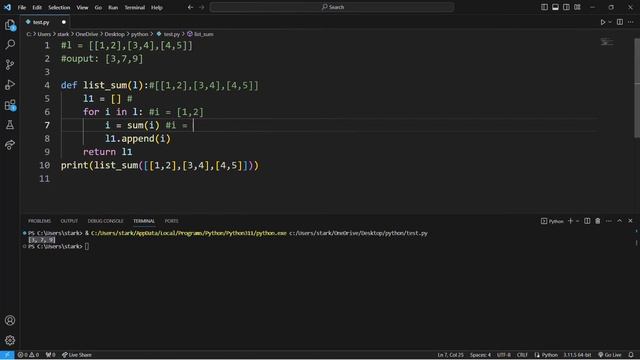 Sum of the sub lists in python #pythonprogramming #pythontelugu #letsquest #list #listquestions смотреть онлайн
