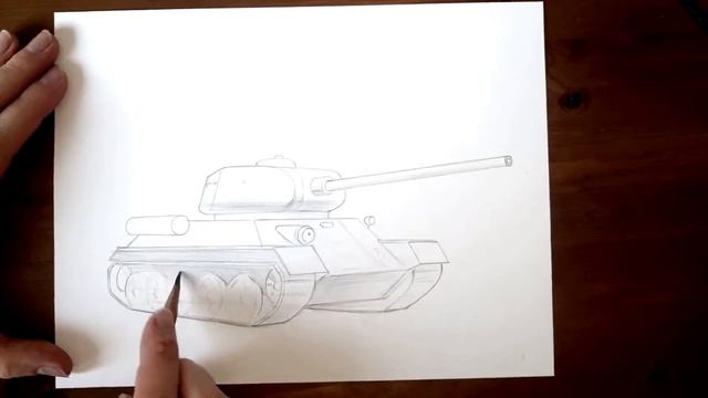 Как нарисовать танк? Смотрите пошаговый видео-урок! смотреть онлайн