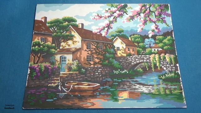ГОТОВАЯ РАБОТА!!! Раскраска по номерам. Dimensions. Village Canal. Paint Works