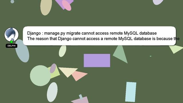 Django : manage.py migrate cannot access remote MySQL database смотреть онлайн