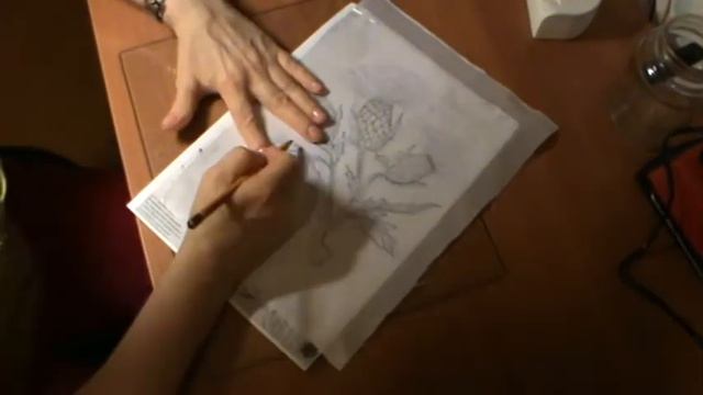 Гильоширование. Выжигание по ткани. Видео мастер класс. Картина "Чертополох" . Часть 2 смотреть онлайн