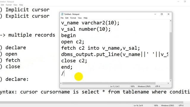 cursors in PLSQL with best example || types || uses || 2022 смотреть онлайн