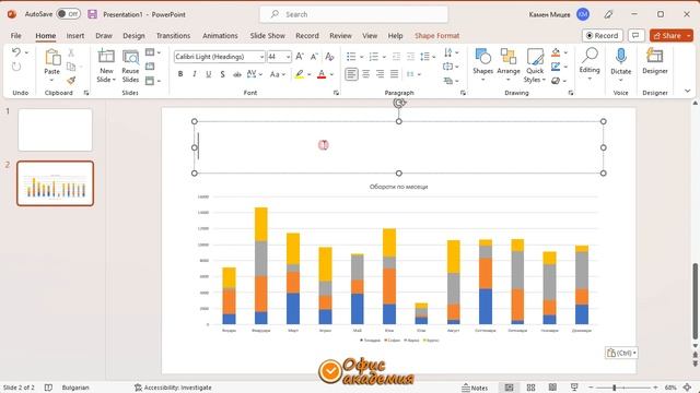 Копиране на диаграма от Excel в PowerPoint (видео 49 от 100) смотреть онлайн