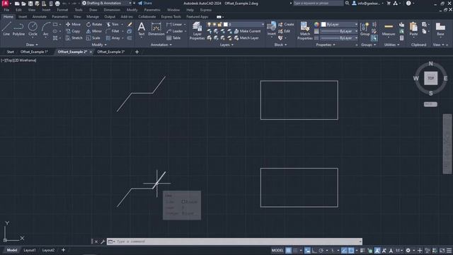 Offset objects - AutoCAD 2024 Tutorials смотреть онлайн