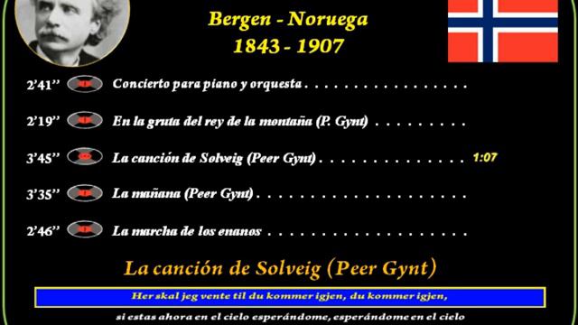 Grieg, Edwar (1843-1907) Bergen (Noruega) Concierto-La mañana-Solveig-Marcha de los enanos смотреть онлайн
