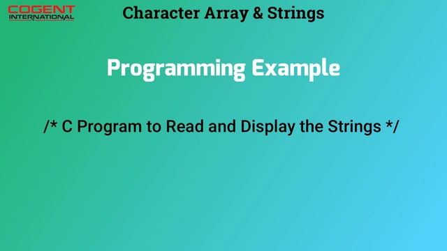 3.3 Character Array and Strings смотреть онлайн