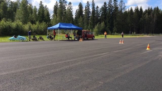 Tero Haapanen - 82km/h with a DF XL velomobile - Nordic Recumbent Championships 200 m sprint смотреть онлайн
