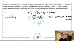 Две порции одного и того же идеального газа нагреваются в сосудах одинакового объёма - №24280