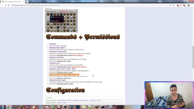 Minecraft Plugin Tutorial: Mystic Backpacks