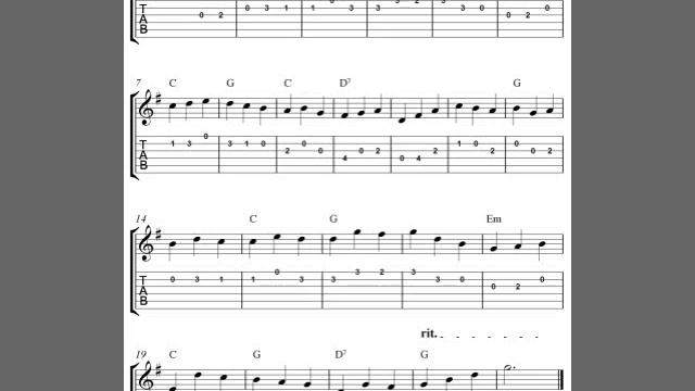 Jesu, Joy Of Man's Desiring, Easy Guitar Tab Sheet Music, Guitar Tablature For Beginners