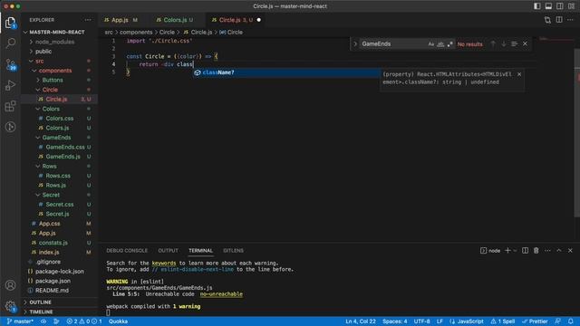 Master mind game in react using reducer and context - Part 02 - Colors смотреть онлайн