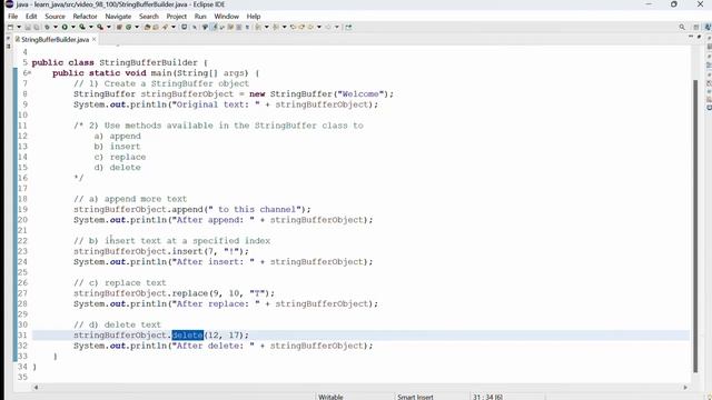 Java 101: StringBuilder VS StringBuffer (videos 98-100 combined) смотреть онлайн