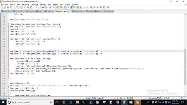 Reading data from CSV File and draw diagram Scatter Plot using d3.js v4 | D3 Js Tutorials смотреть онлайн