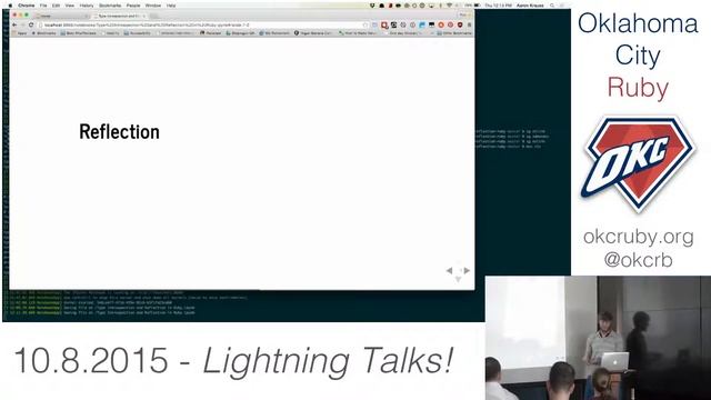 OKC Ruby 10.8.2015 [Lightning Talks] Aaron Krauss - Reflection and Introspection смотреть онлайн