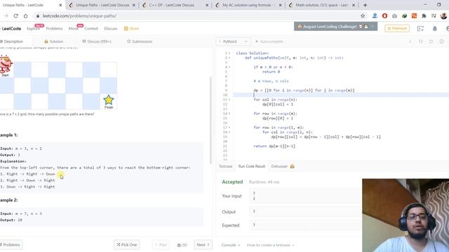 62. Unique Paths [Python] - Leetcode смотреть онлайн