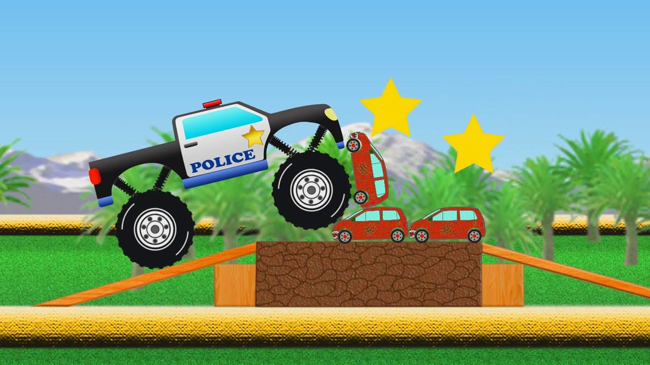Полицейский Монстр Трак. Мультик Игра. Мультфильм про Машинки. смотреть онлайн