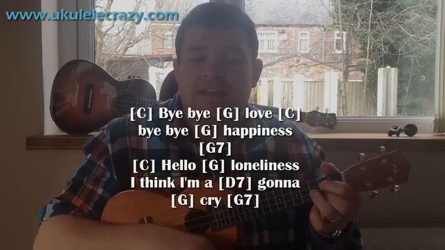 Bye Bye Love (The everly brothers) ukulele cover with chords and lyrics смотреть онлайн