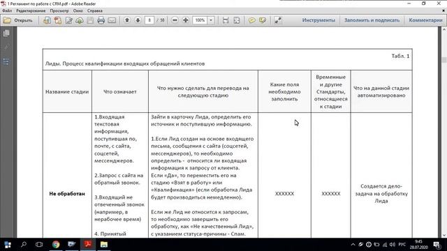Регламент по работе с CRM смотреть онлайн