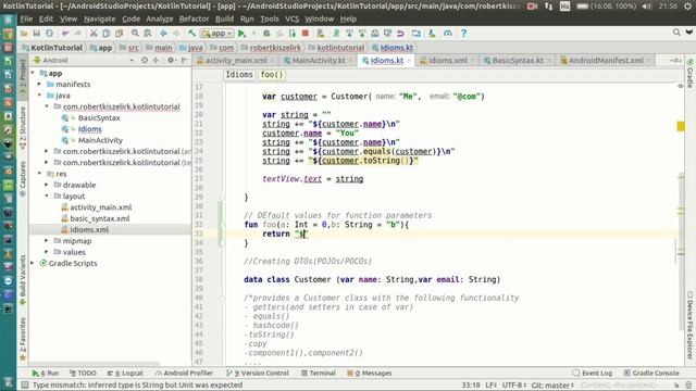Android Kotlin Tutorial #017 - Idioms - Default values for function parameters смотреть онлайн