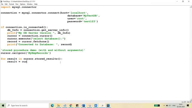 Python Database connection - create and use the stored procedures using python || Vikas Shakya смотреть онлайн
