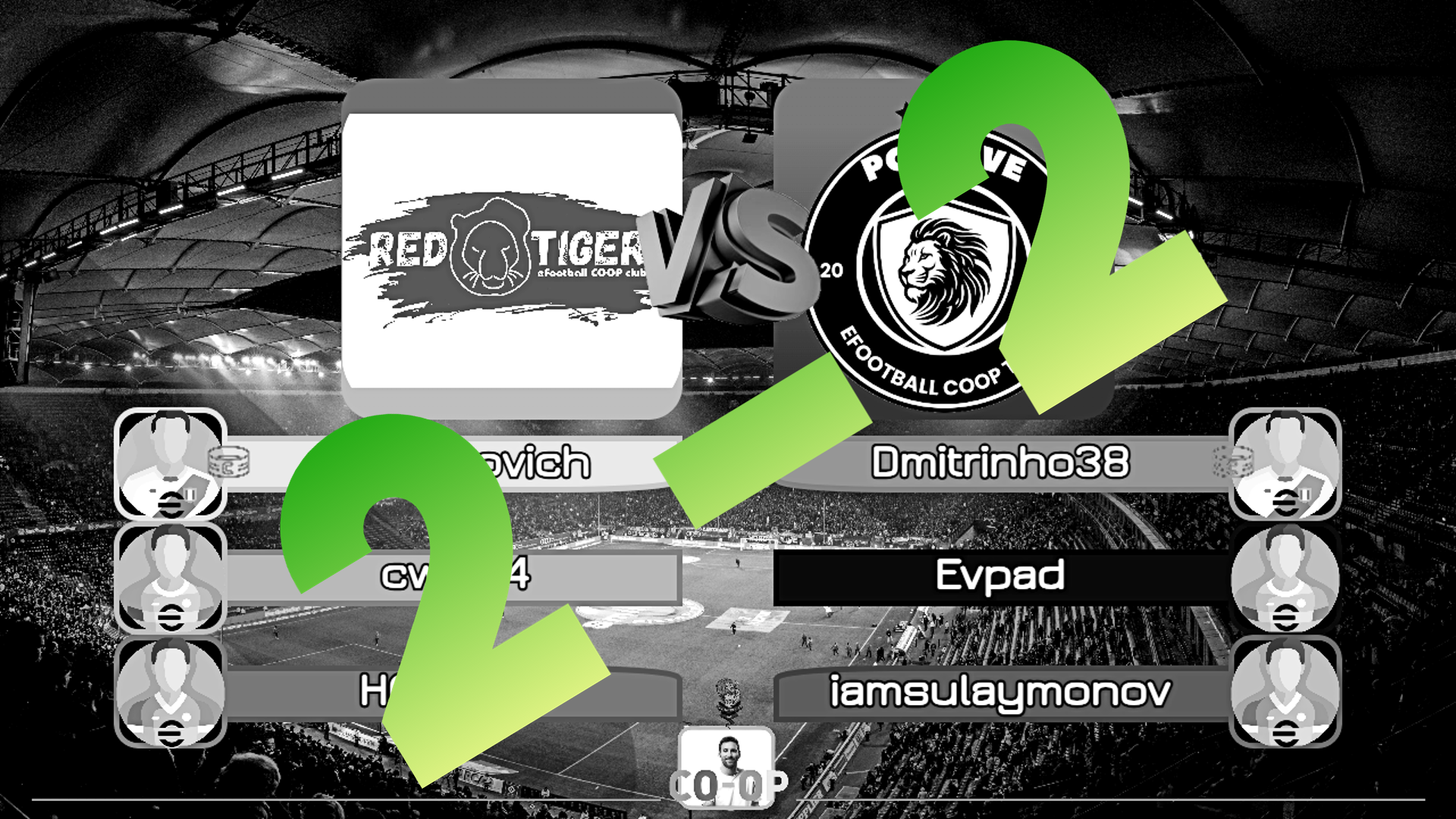 CO-OP eFootball | Рейтинговые игры КООП пространства | Red Tigers v.s Positive | Обзор 005