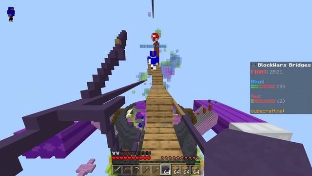 Minecraft Hacker Using Auto-Bridge and Anti-Knockback in Giga-Blockwars Cubecraft смотреть онлайн