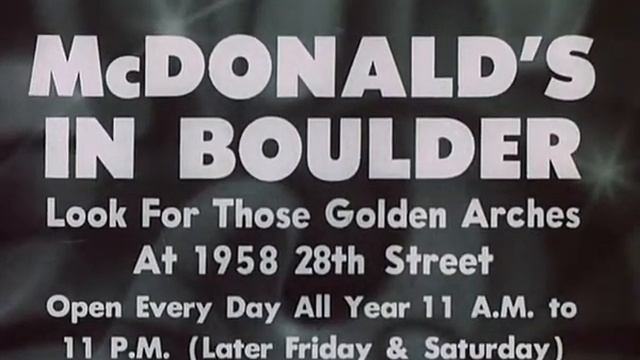 McDonalds - McDonalds In Boulder - USA, 1960s смотреть онлайн